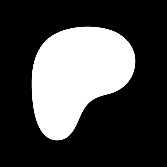 A simple, black-and-white illustration of a kidney-shaped object with a white center and a black background.
