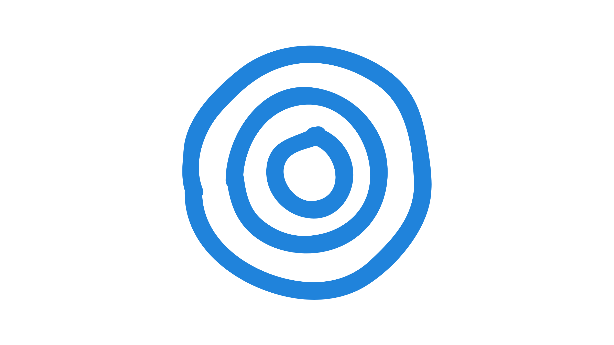 Blue concentric circles graphic from the Foolish Studio brand