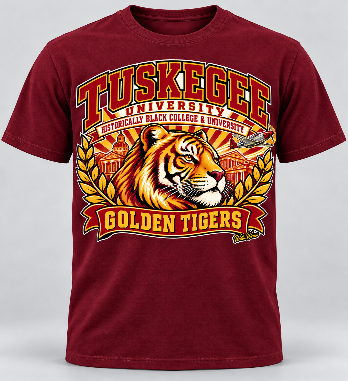 Premium maroon graphic T-shirt.png