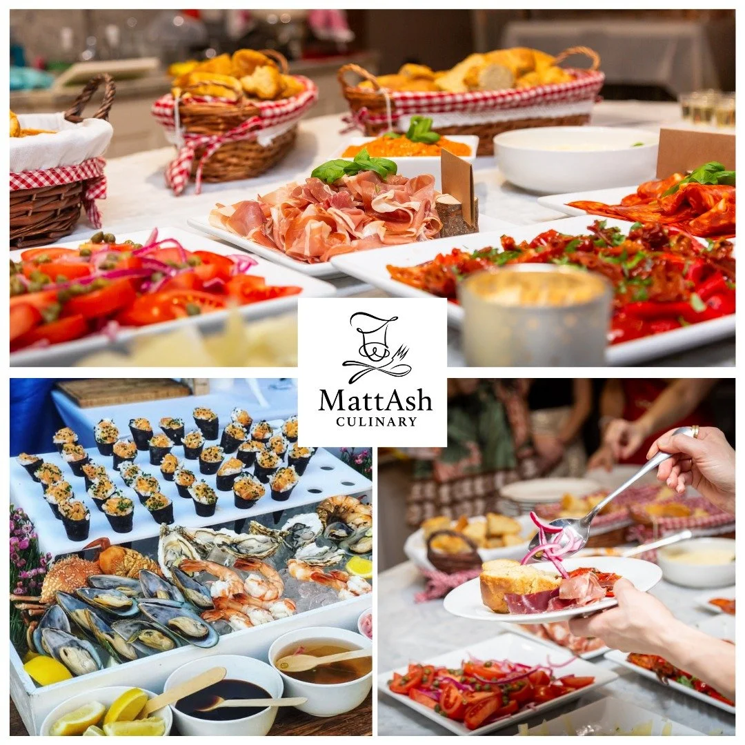 MattAsh Culinary buffet and seafood collage