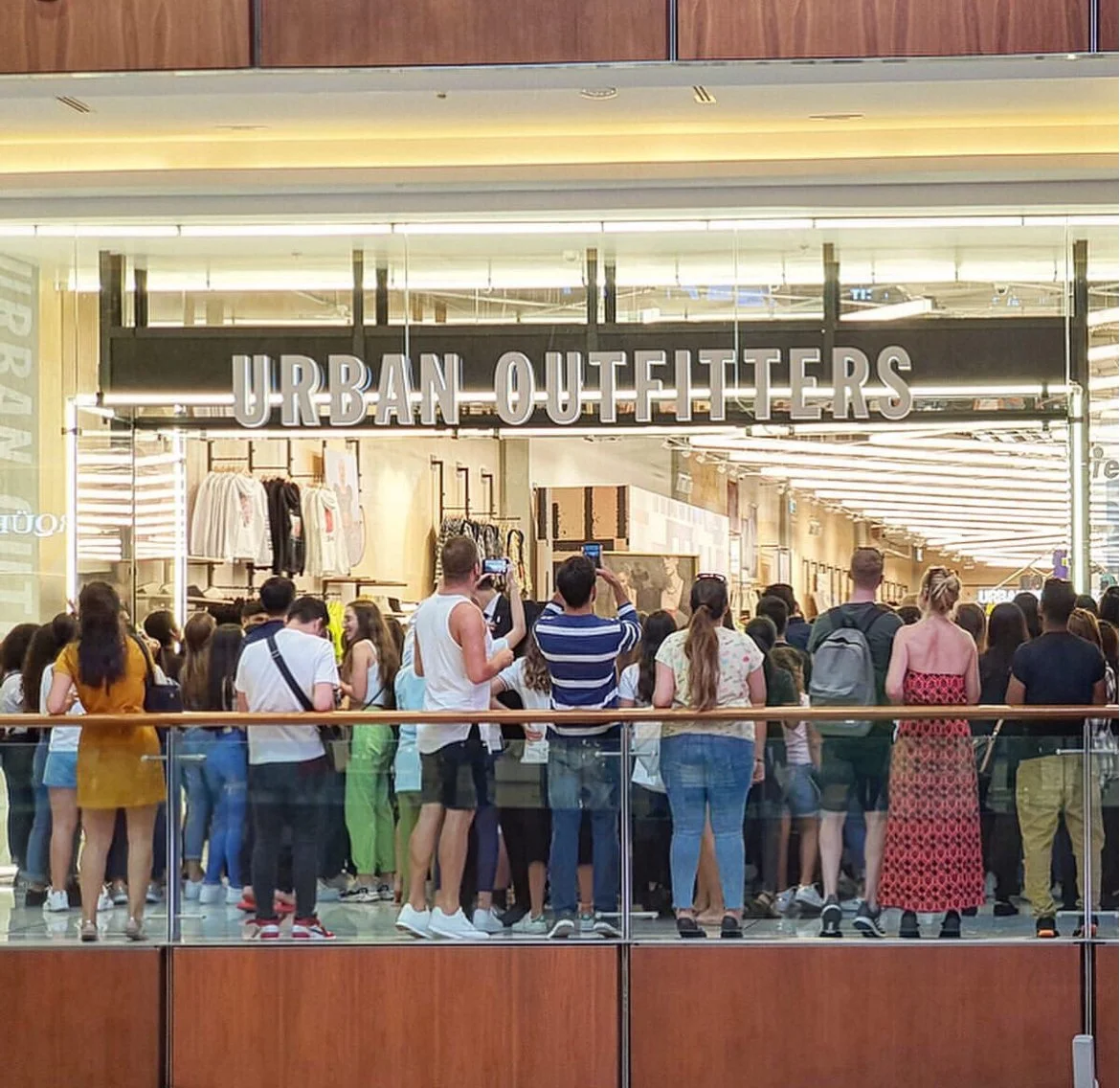Crowds at the Urban Outfitters Dubai store launch