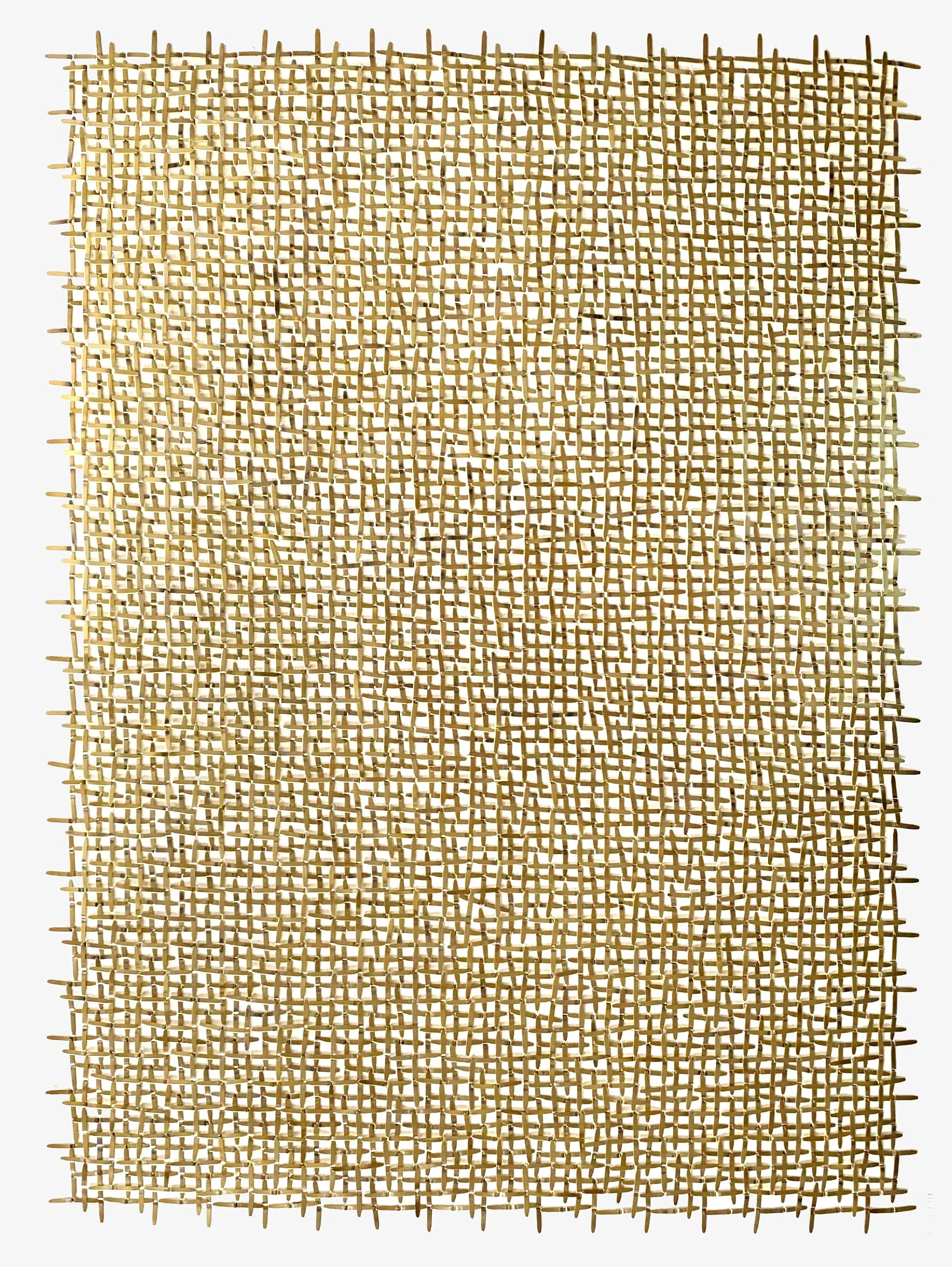Une grille de treillis en attaches parisiennes avec un motif en tissage serré.