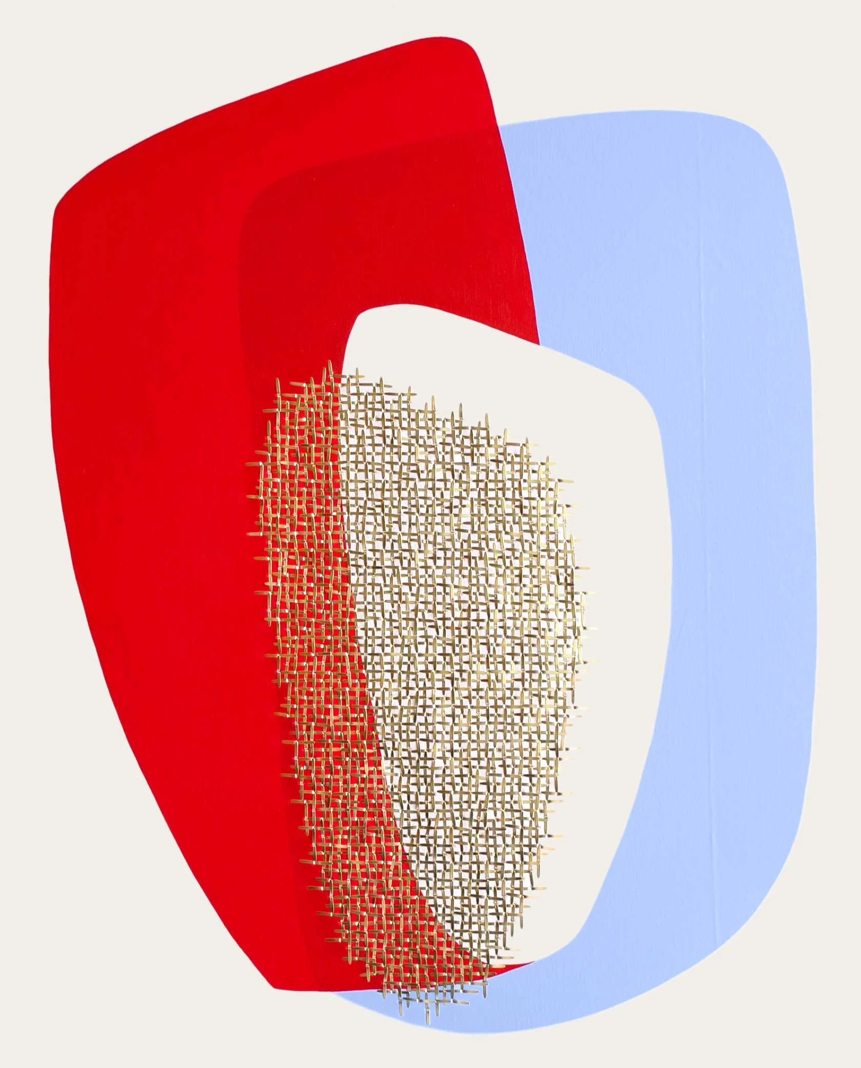 Empathie, peinture acrylique et attaches parisiennes sur toile tendue sur châssis.