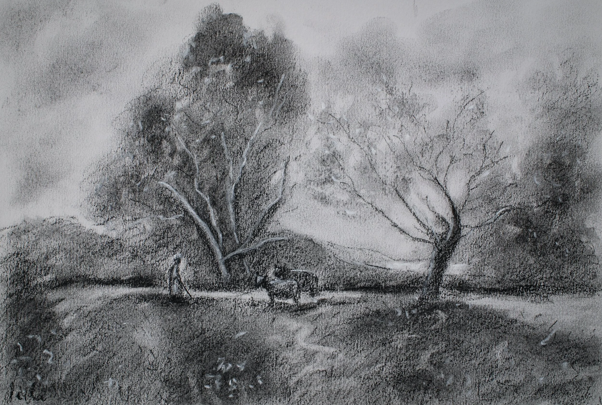 Paisaje con dos vacas (Landscape with two cows)