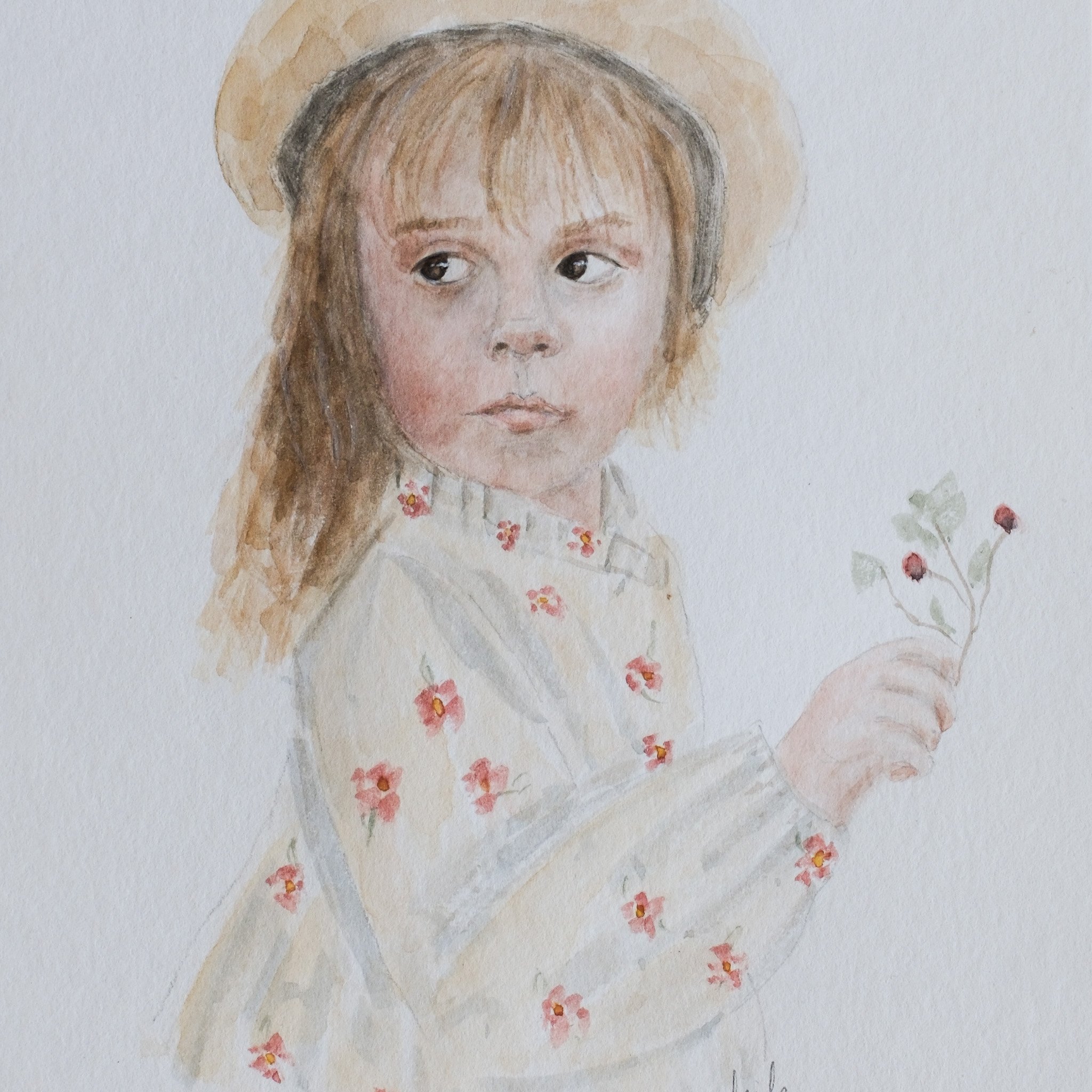Niña con vestido floreado (Girl in a flowered dress)