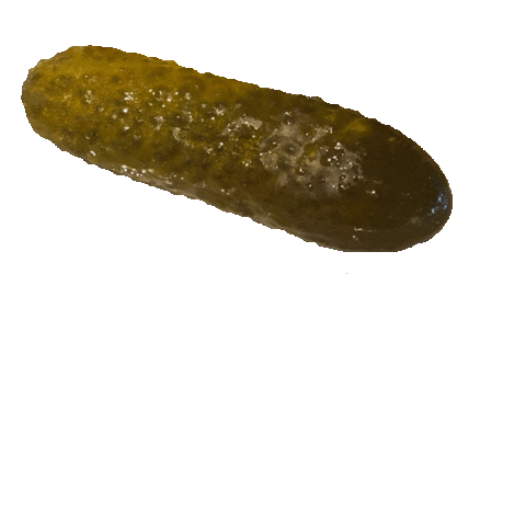 Eine Gurke auf einem goldfarbenen Hintergrund
