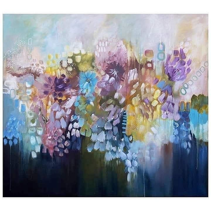 Florales n.º 2    Acrílico sobre lienzo · 80 × 100 cm · Colección privada