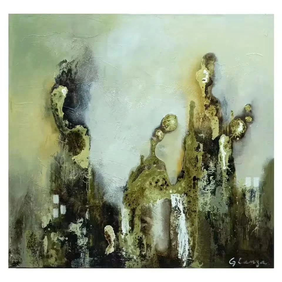 Aguadas n.º 3     Acrílico sobre lienzo · 100 × 100 cm · Colección privada
