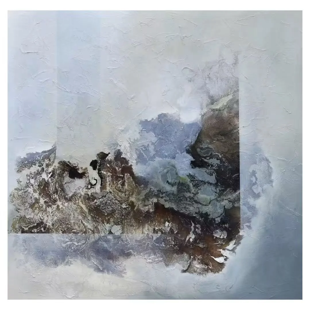 Aguadas n.º 8     Acrílico sobre lienzo · 90 × 90 cm · Colección privada