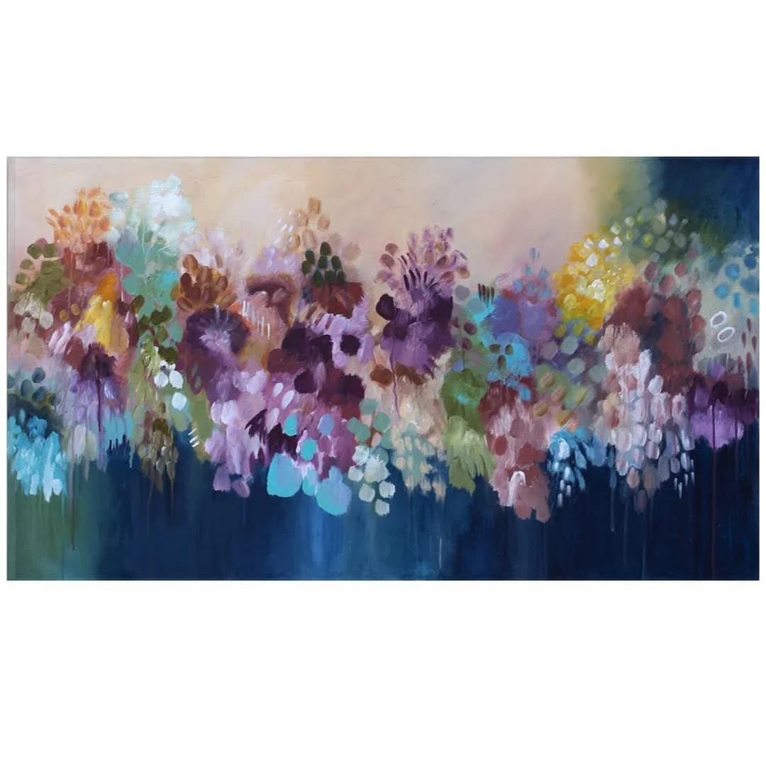 Florales n.º 3    Acrílico sobre lienzo · 80 × 140 cm · Colección privada