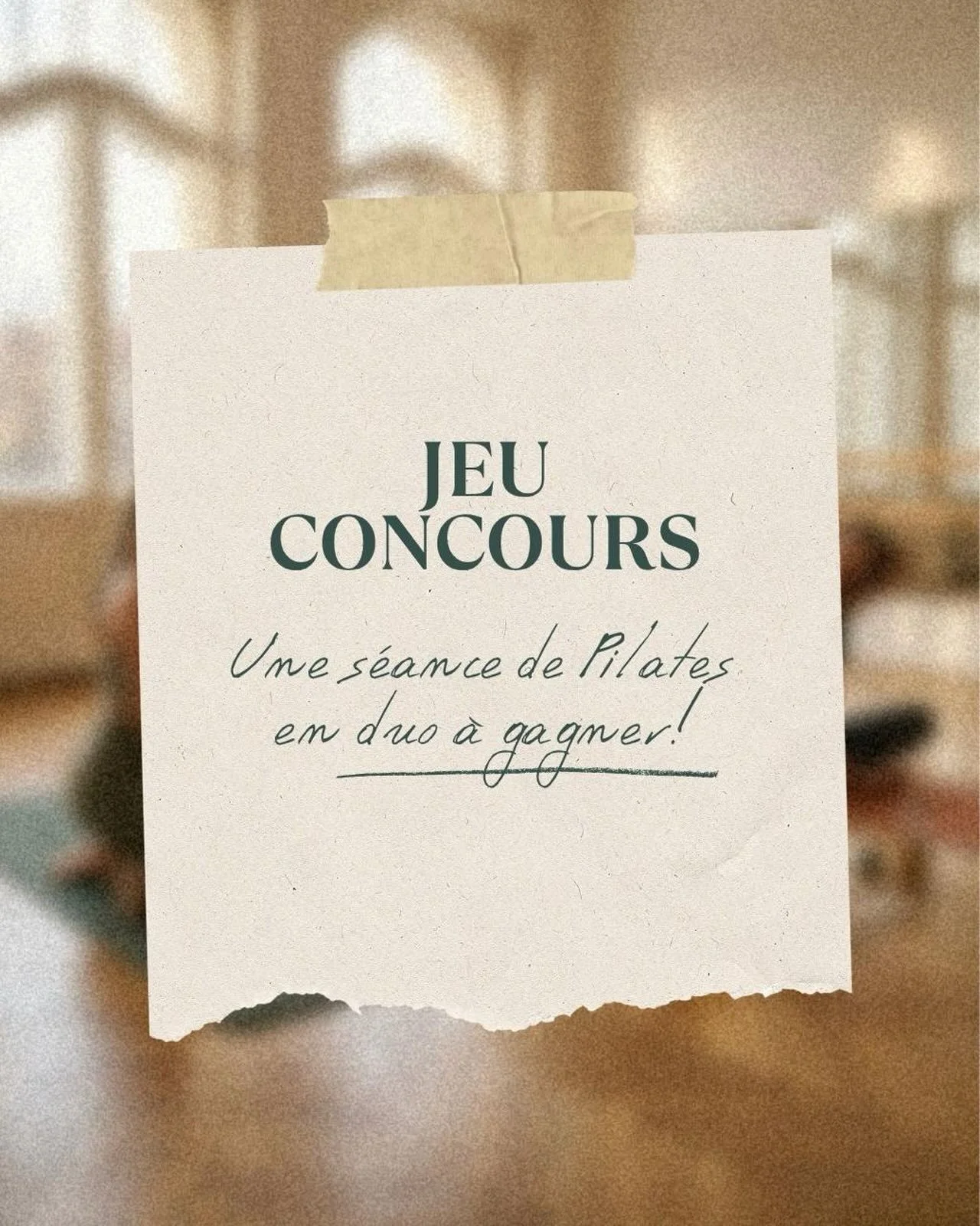 JEU CONCOURS ✨

Pour f&ecirc;ter l&rsquo;ouverture prochaine de Psy-lates, j&rsquo;ai envie de vous faire d&eacute;couvrir le studio &agrave; deux 🤎

&Agrave; gagner : une s&eacute;ance de Pilates MAT en duo, &agrave; partager avec la personne de vo