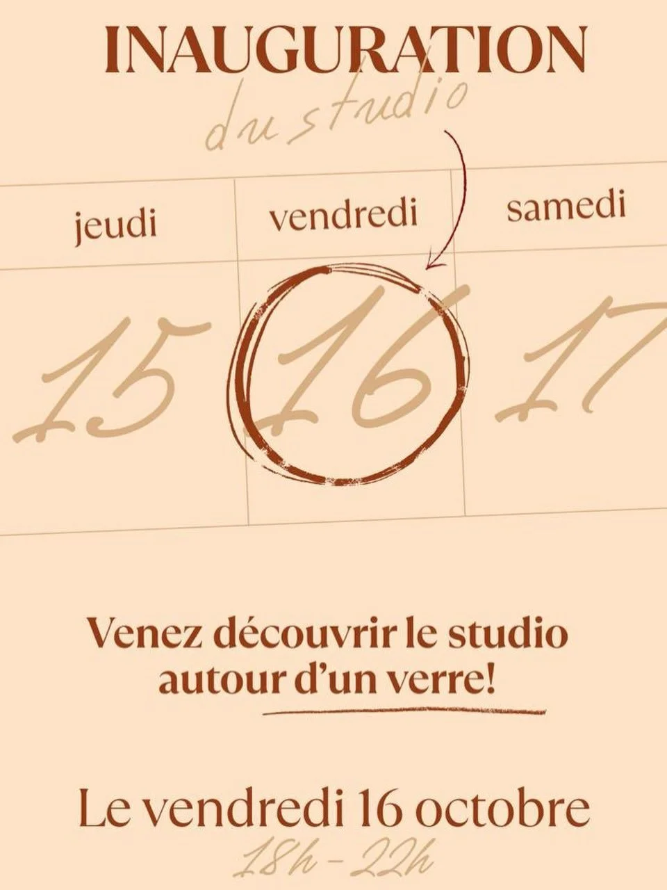 Le studio Psy-lates ouvre ses portes 🤎

&Agrave; l&rsquo;occasion de son inauguration, je serai ravie de vous accueillir pour vous faire d&eacute;couvrir les diff&eacute;rents espaces, l&rsquo;univers Psy-lates, et partager ce moment avec vous autou