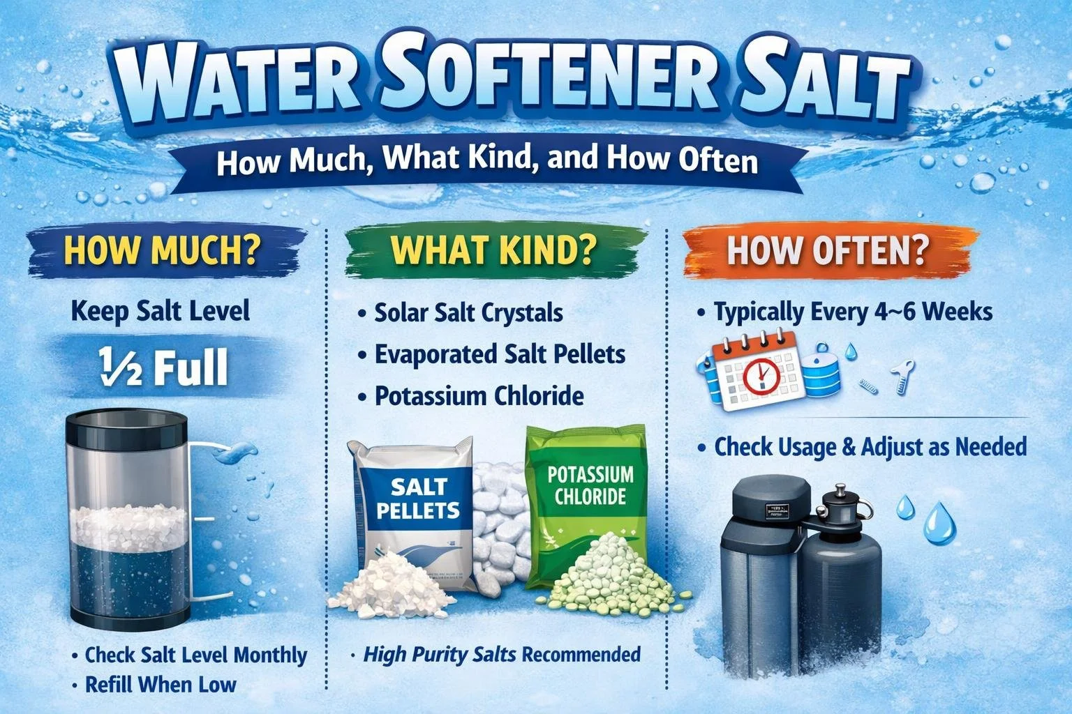 Water Softener Salt: How Much, What Kind, and How Often