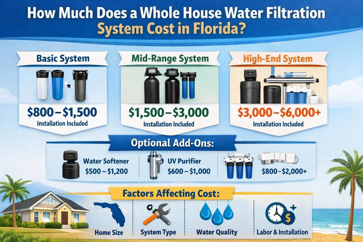 How Much Does a Whole House Water Filtration System Cost in Florida? (2026 Pricing Guide)
