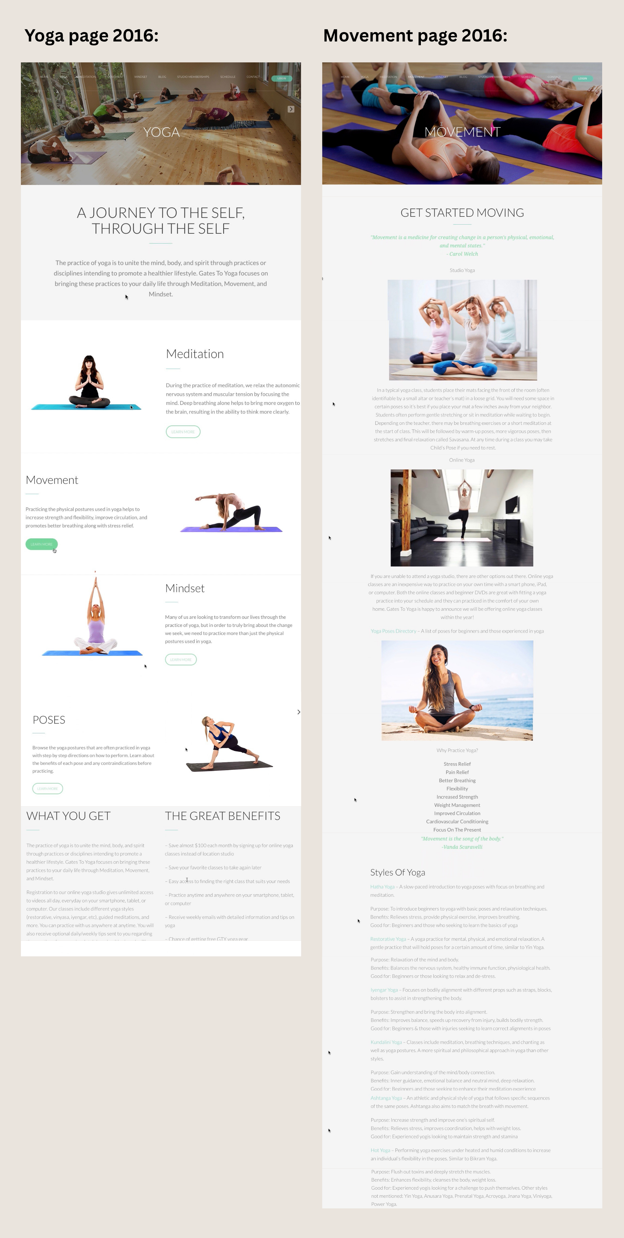 Gates To Yoga Website 2016 Version Yoga & Movement Pages