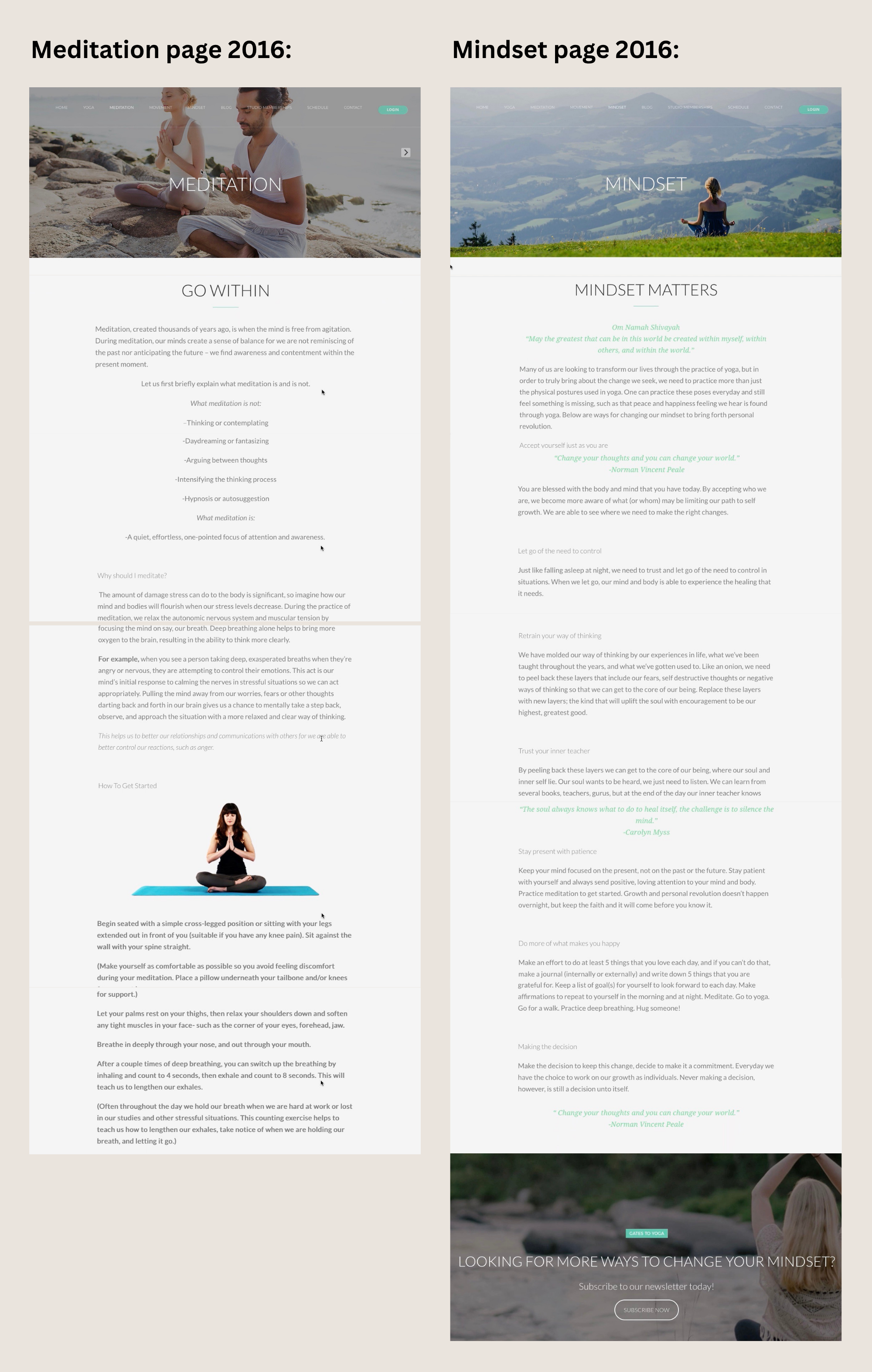 Gates To Yoga Website 2016 Version Meditation & Mindset Pages