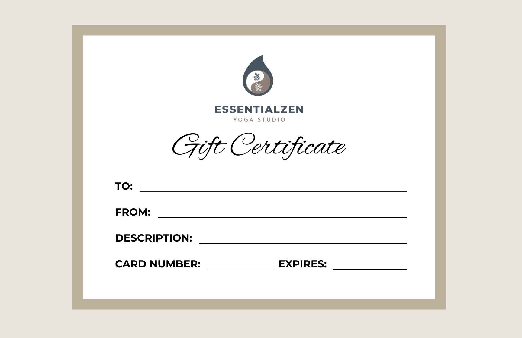EssentialZen Gift Certficiate