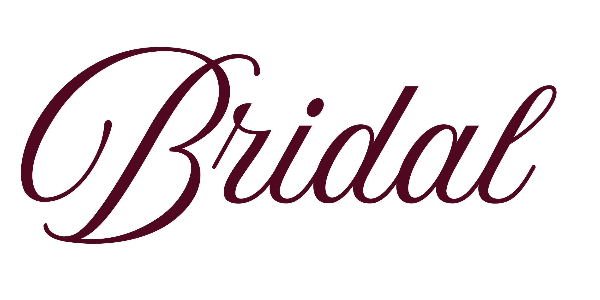 The word 'Bridal' written in elegant, cursive script in dark red color on a black background.