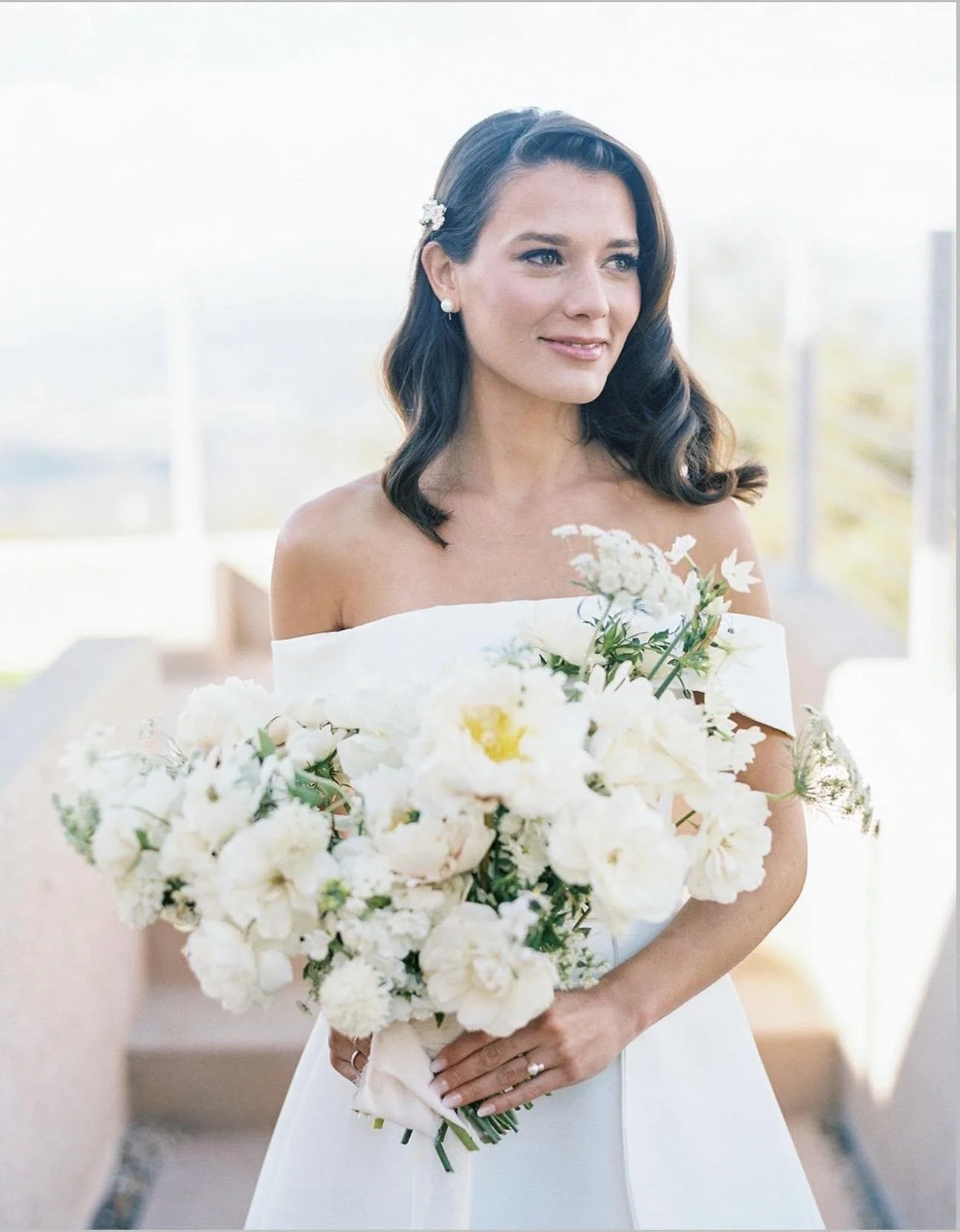 Los Angeles bridal makeup artist Jackie Romero creating soft glam wedding makeup for a bride