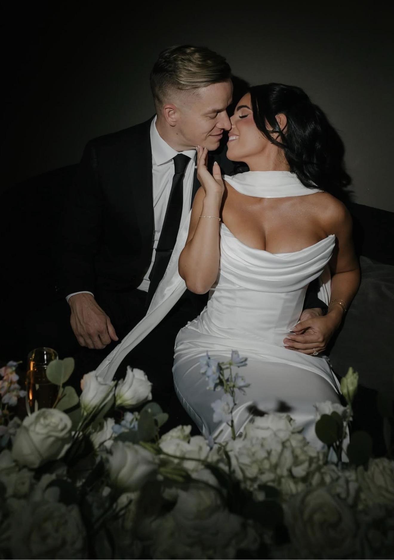 Los Angeles bridal makeup artist Jackie Romero creating soft glam wedding makeup for a bride