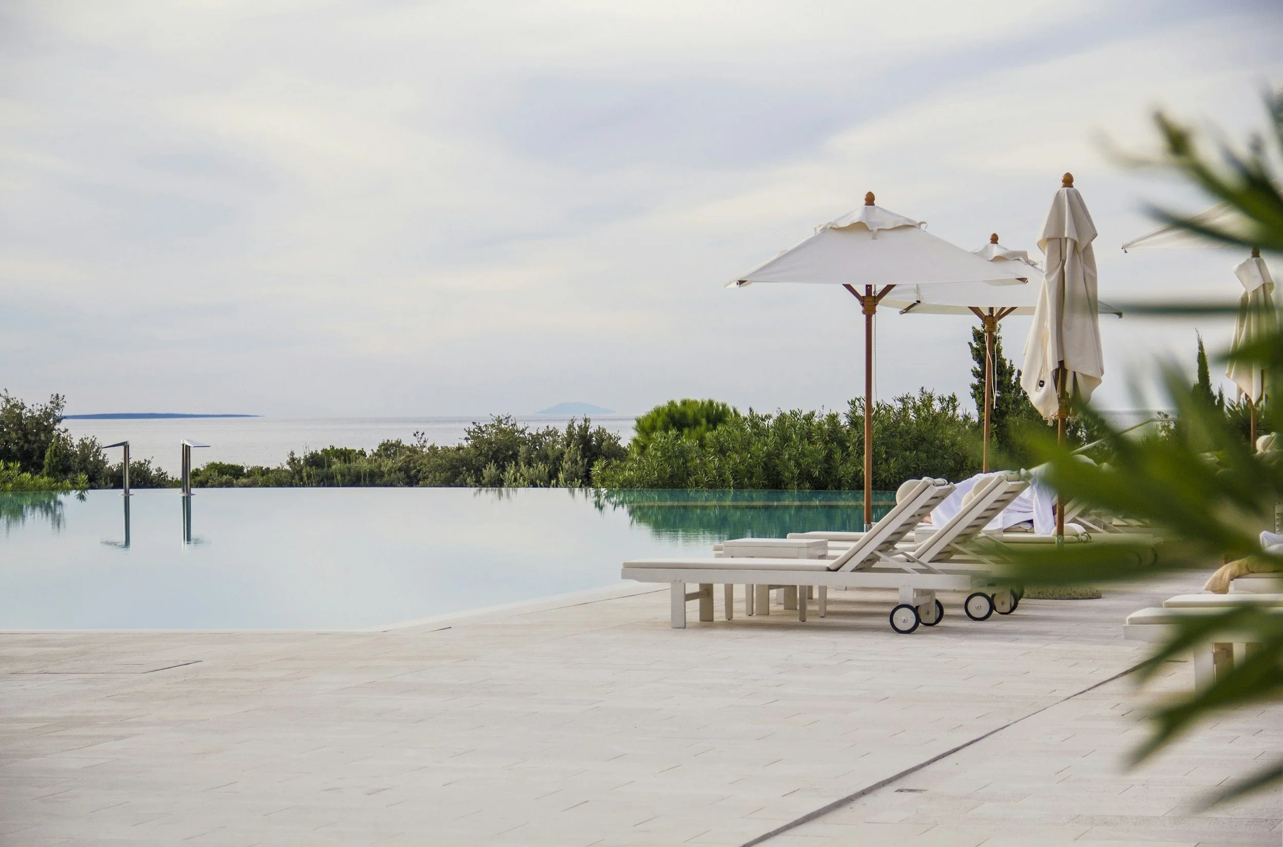 Infinity pool at a luxury coastal resort