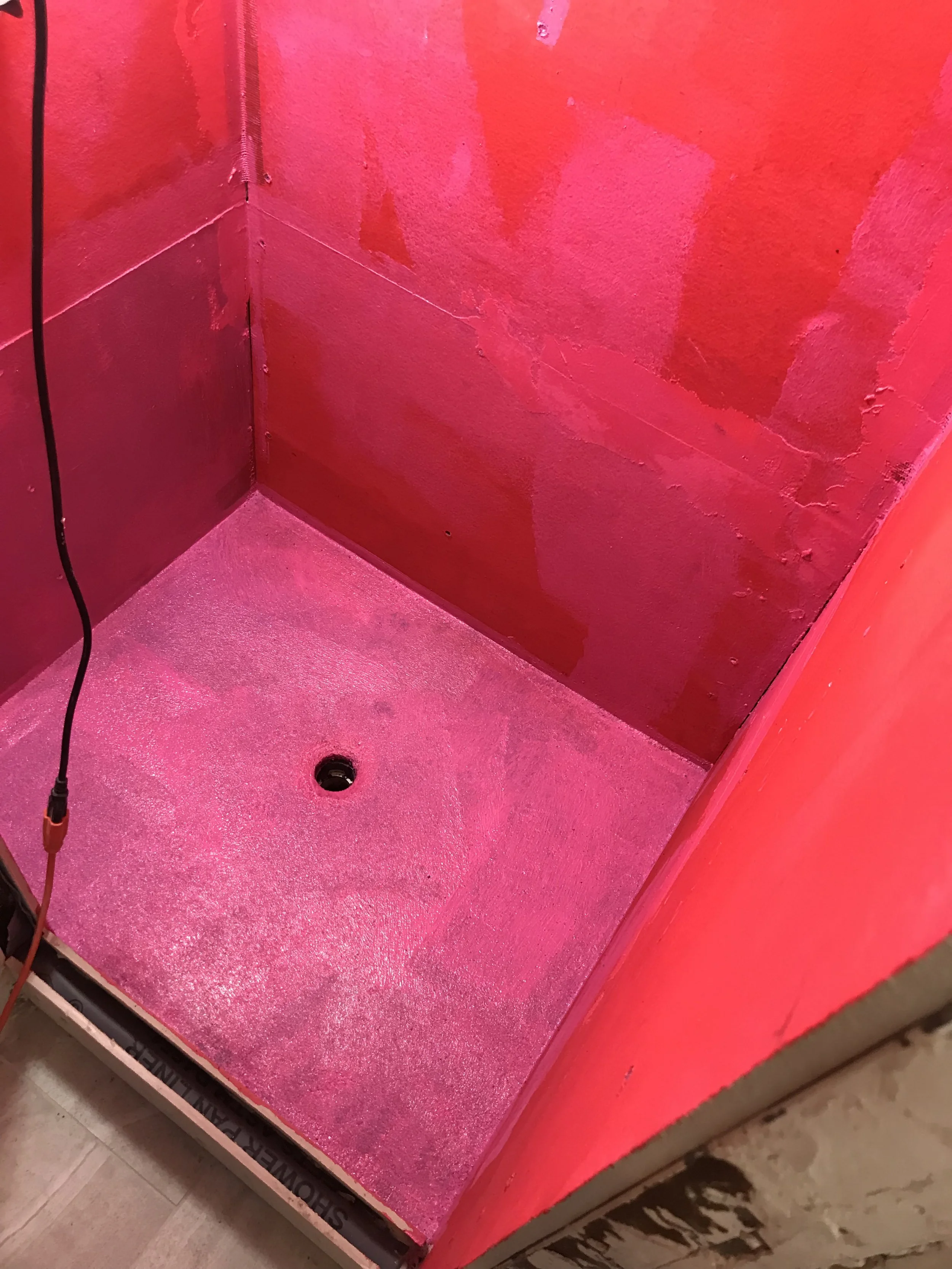 Waterproofing of shower 