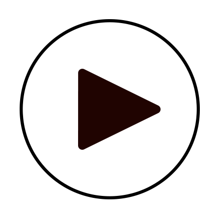 White circular play button with a dark triangular icon on a black background