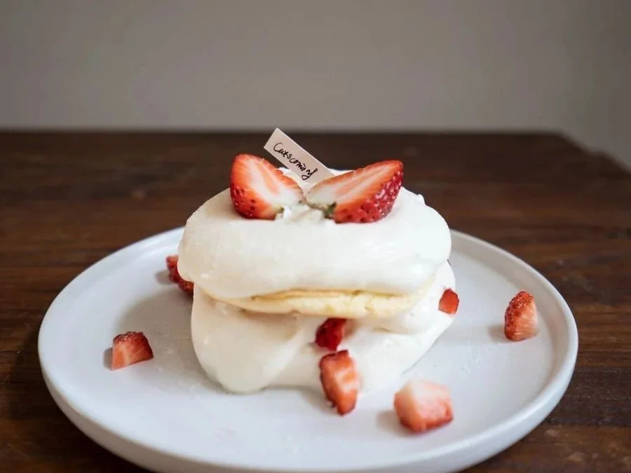 Strawberry shortcake with whipped cream