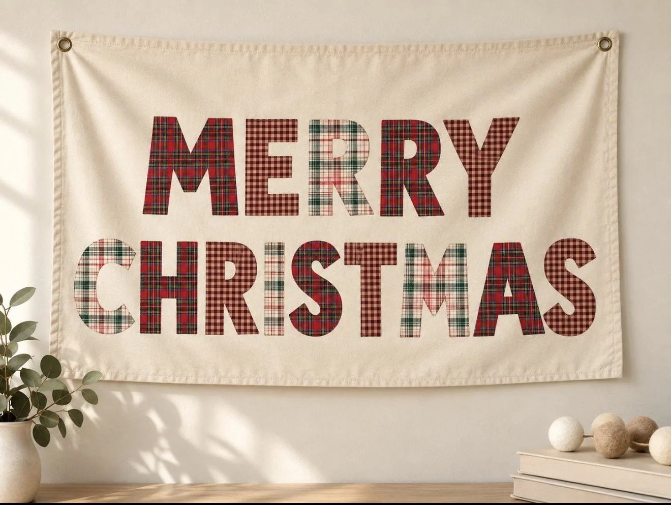 Merry Christmas Fabric Banner
