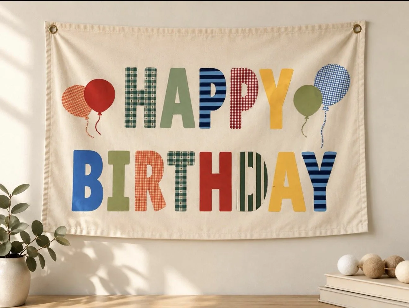 Happy Birthday Fabric Banner