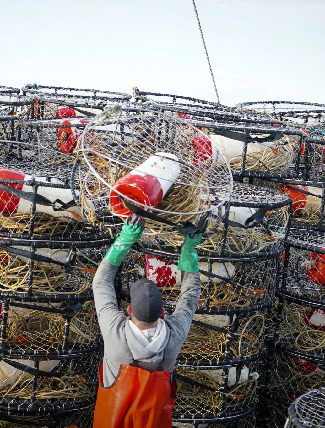 Fishing nets aboard a boat in BC
