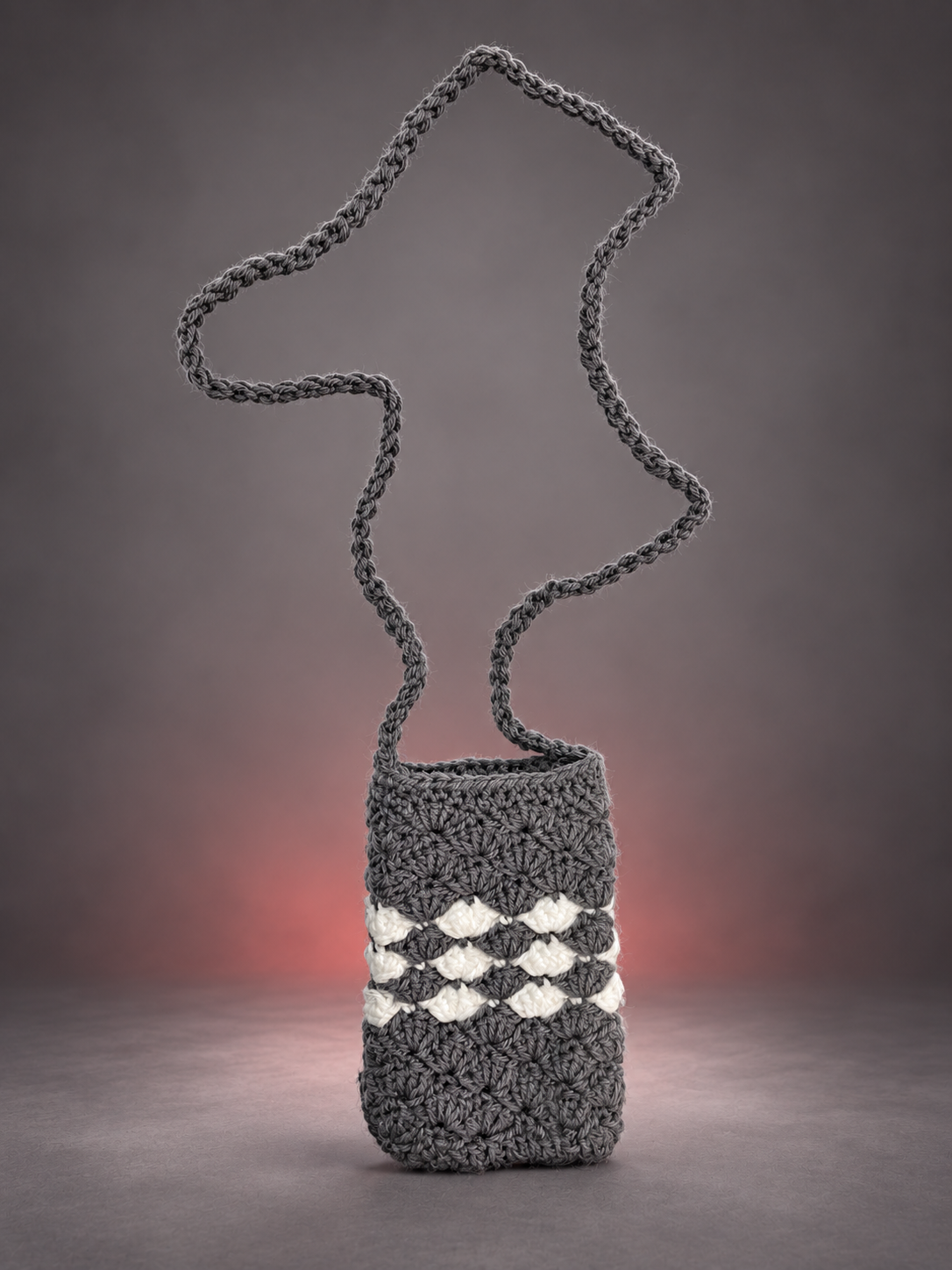 Handmade gray and white crochet phone pouch-1.png