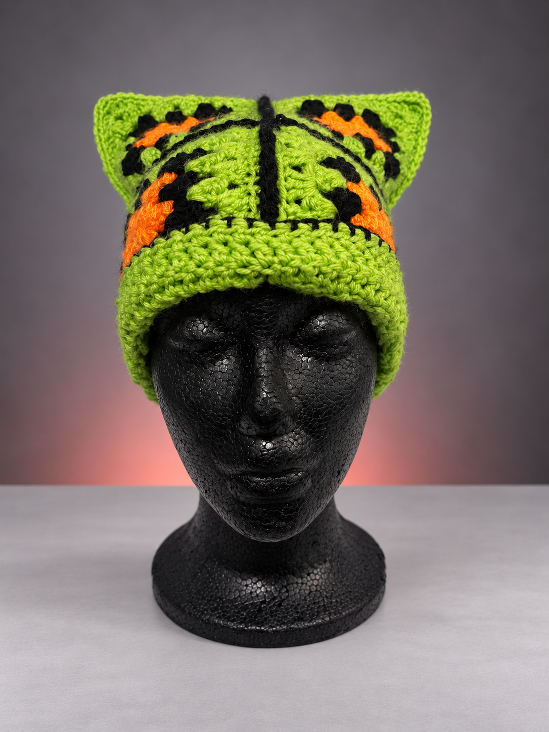 Lime orange crochet cat-ear hat-2.png