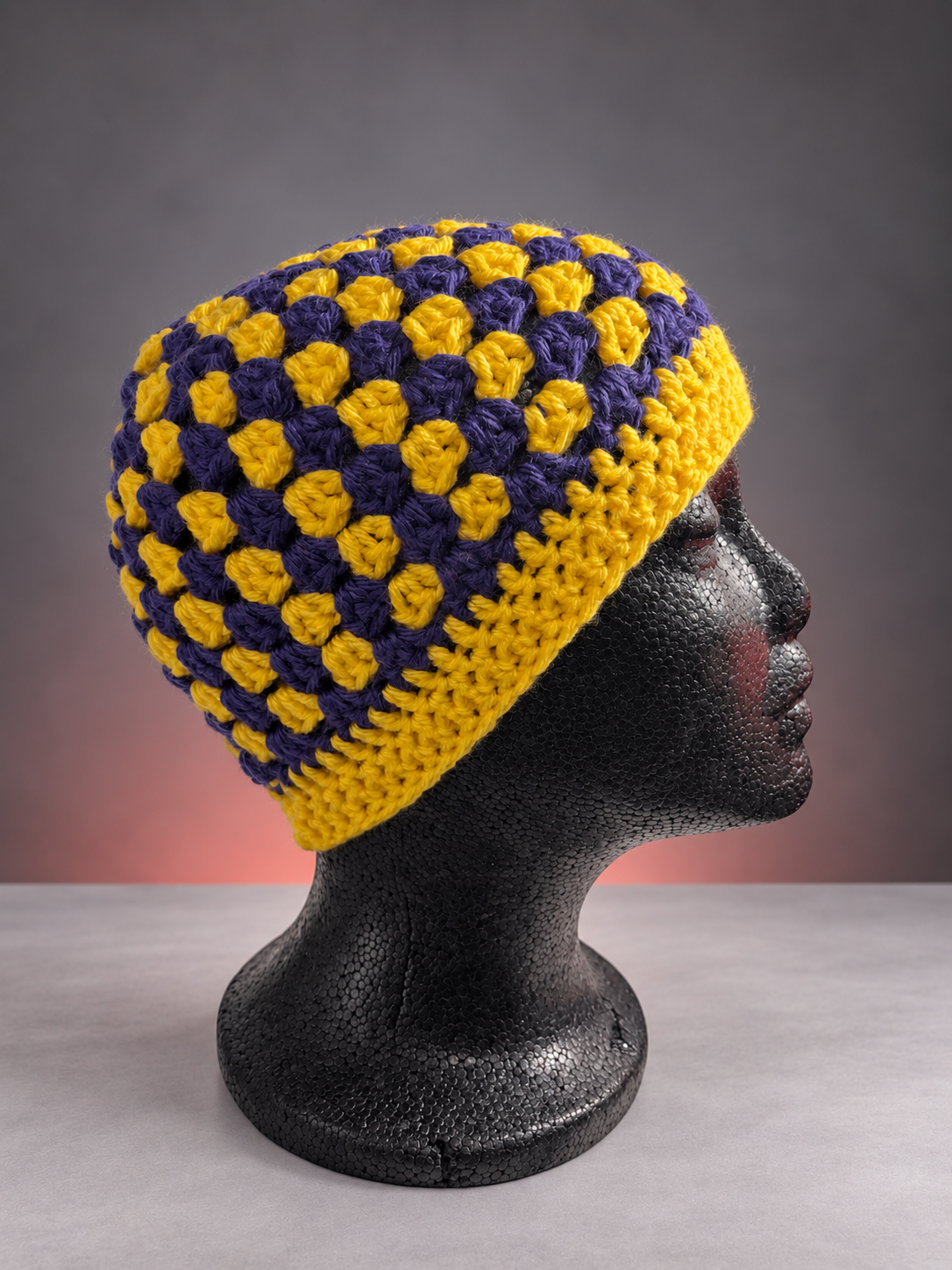 Yellow-purple crochet beanie studio listing photo-1.png