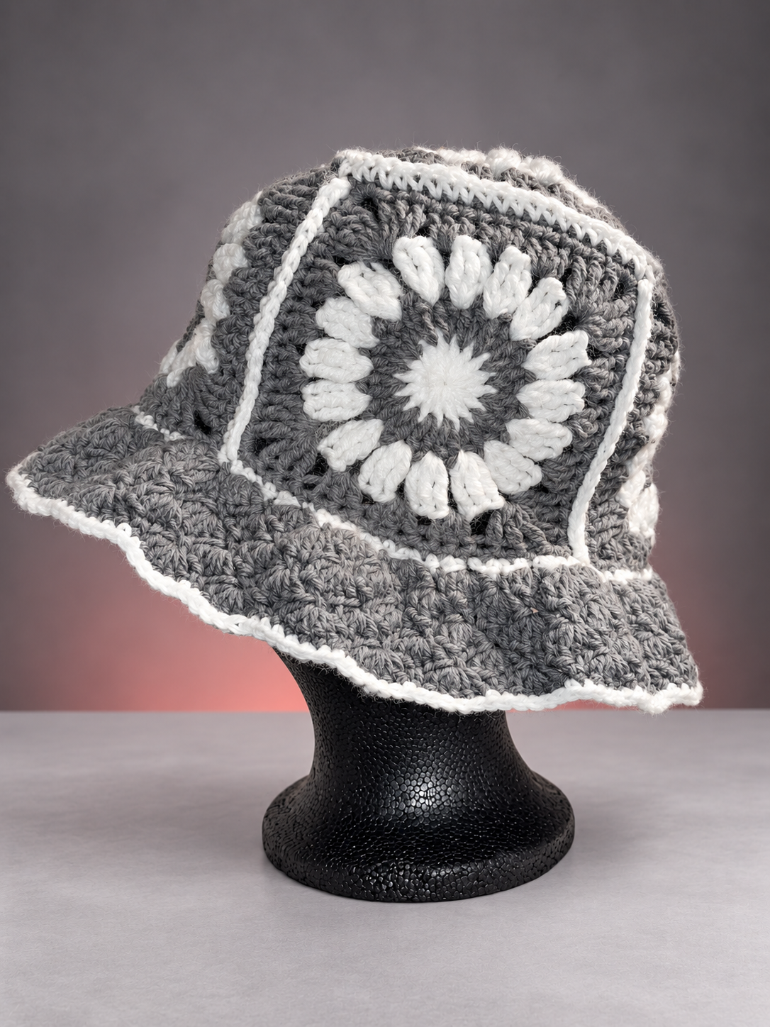 Handmade Gray and White Daisy Bucket Hat-3.png