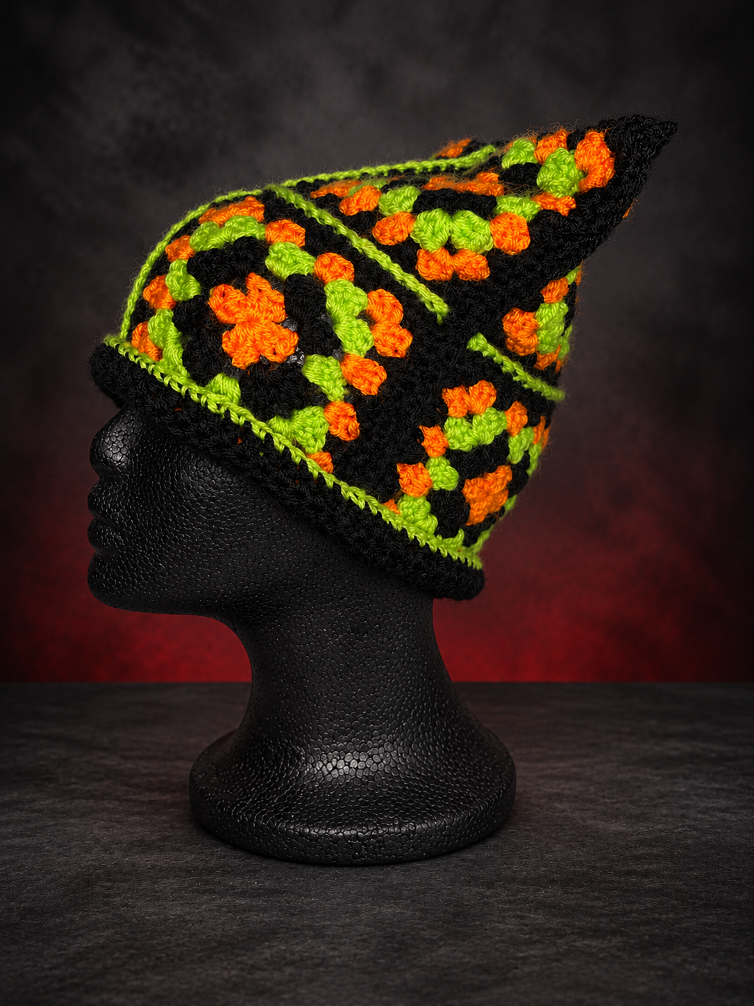 Orange-Lime Granny Square Ear Beanie-2.png