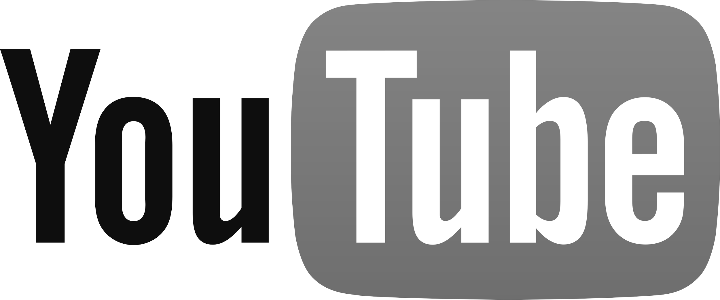 YouTube logo with the word "You" in black and "Tube" in white inside a gray rounded rectangle.