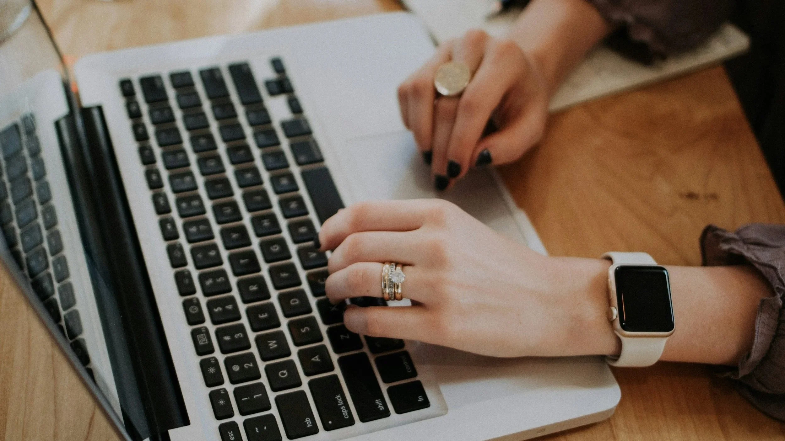woman working on laptop