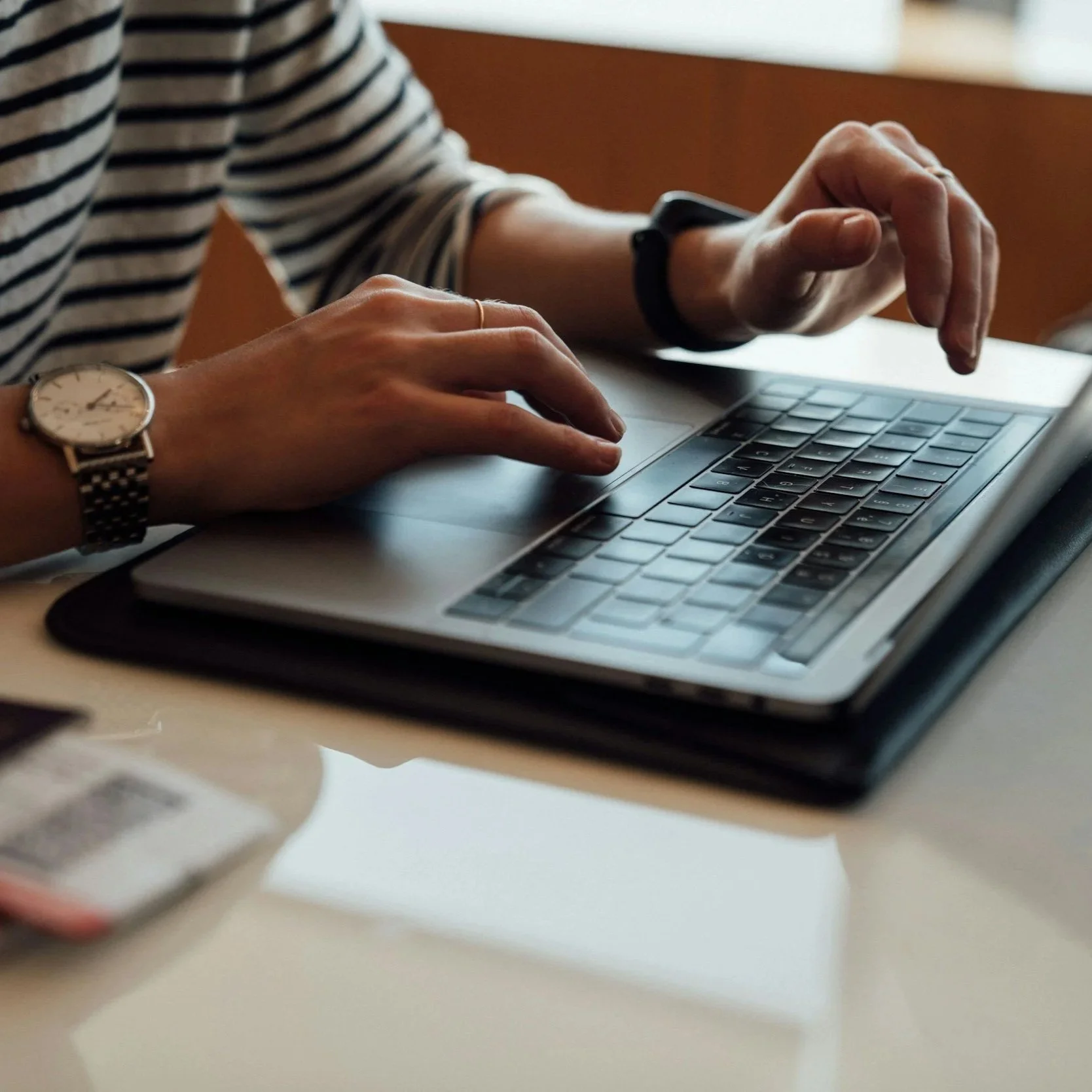 person working at a laptop