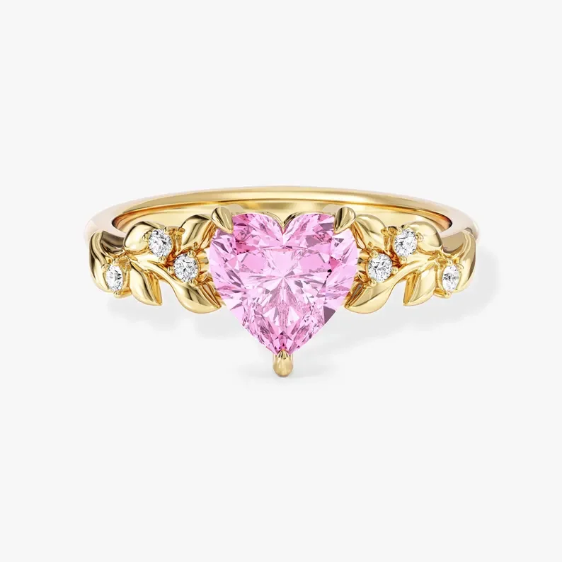 Personalized Heart Birthstone Ring