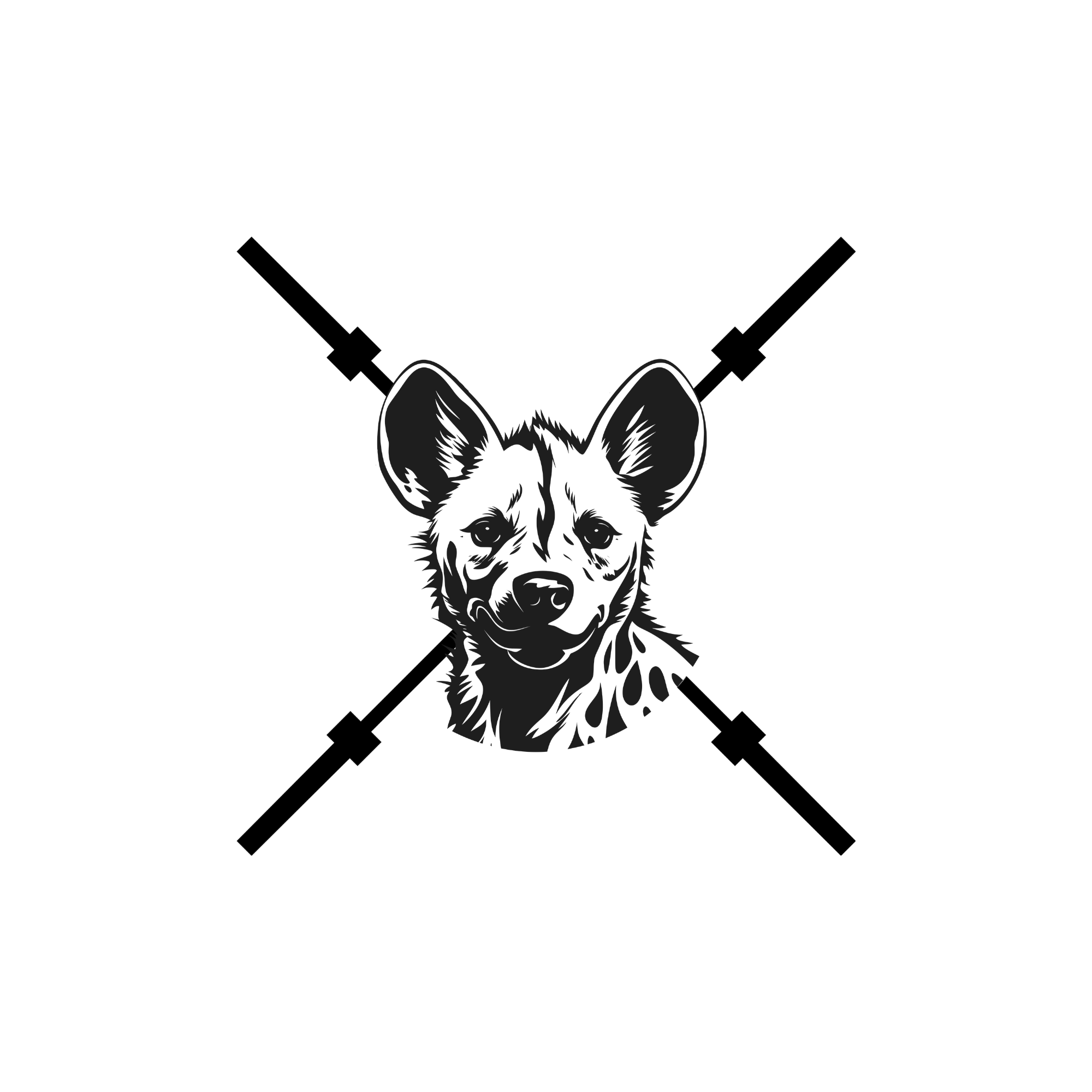 Black silhouette of a hyena.
