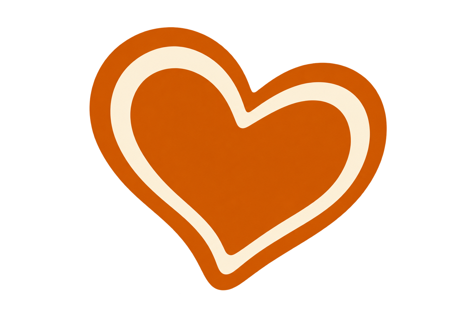 A neon sign shaped like a heart with a white outline against a black background.