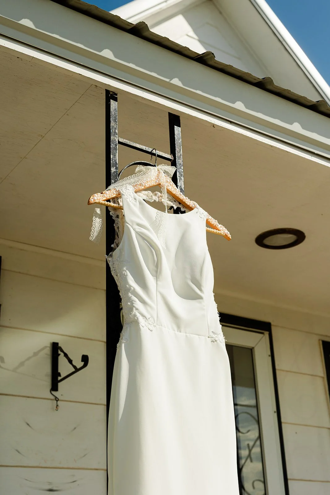 White Dressing hanging from a house in Madison, SD