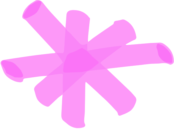 hot pink hand drawn asterisk made with a highlighter