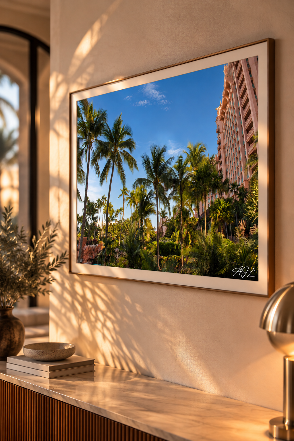 Sunlit Tropical Resort Wall Art.png