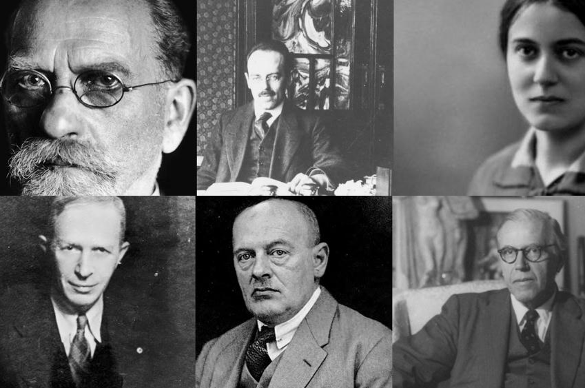 Collage of early phenomenologists, including Sigmund Freud, Carl Gustav Jung, and others.