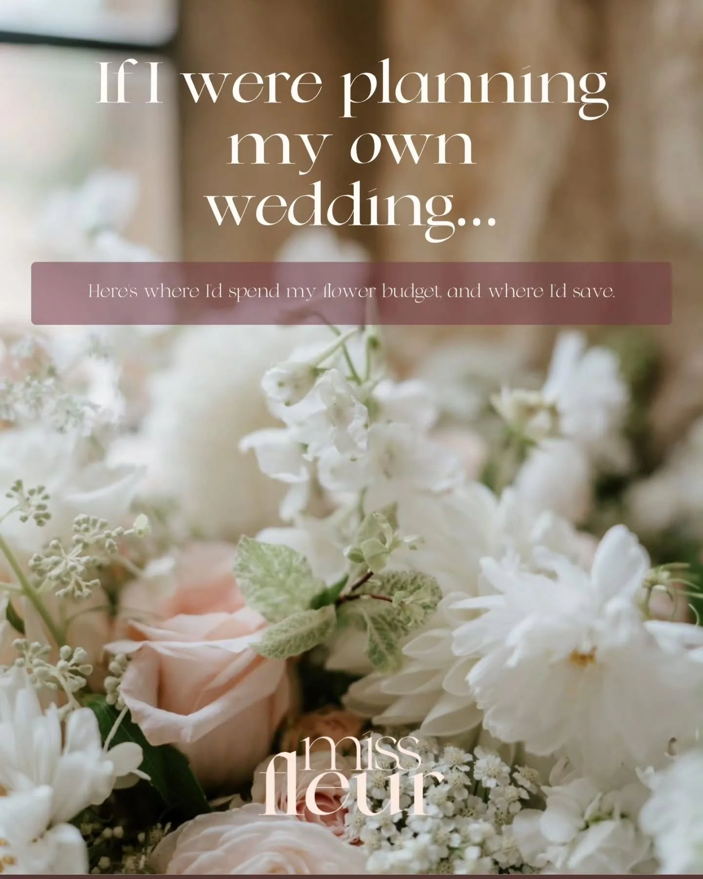 If I was planning my own wedding, here&rsquo;s where I&rsquo;d spend my money on flowers and where I&rsquo;d save a bit!

Ceremony flowers

If you want that WOW factor, this is where I&rsquo;d spend my money. Ceremony flowers can make such a differen