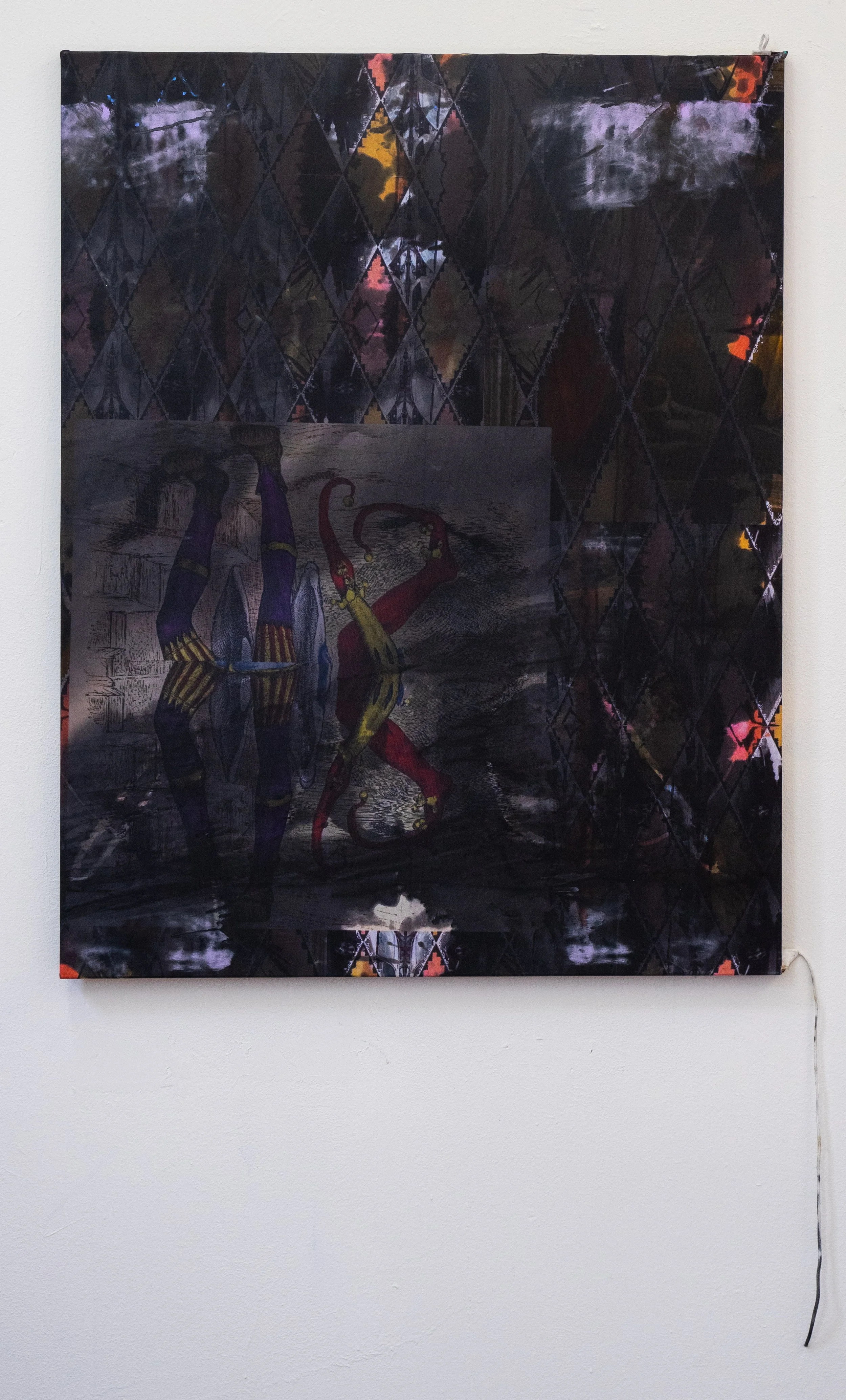 As I said before, I never repeat myself - 110cmx 90cm - acrylic paint on printed fabric - 2021
