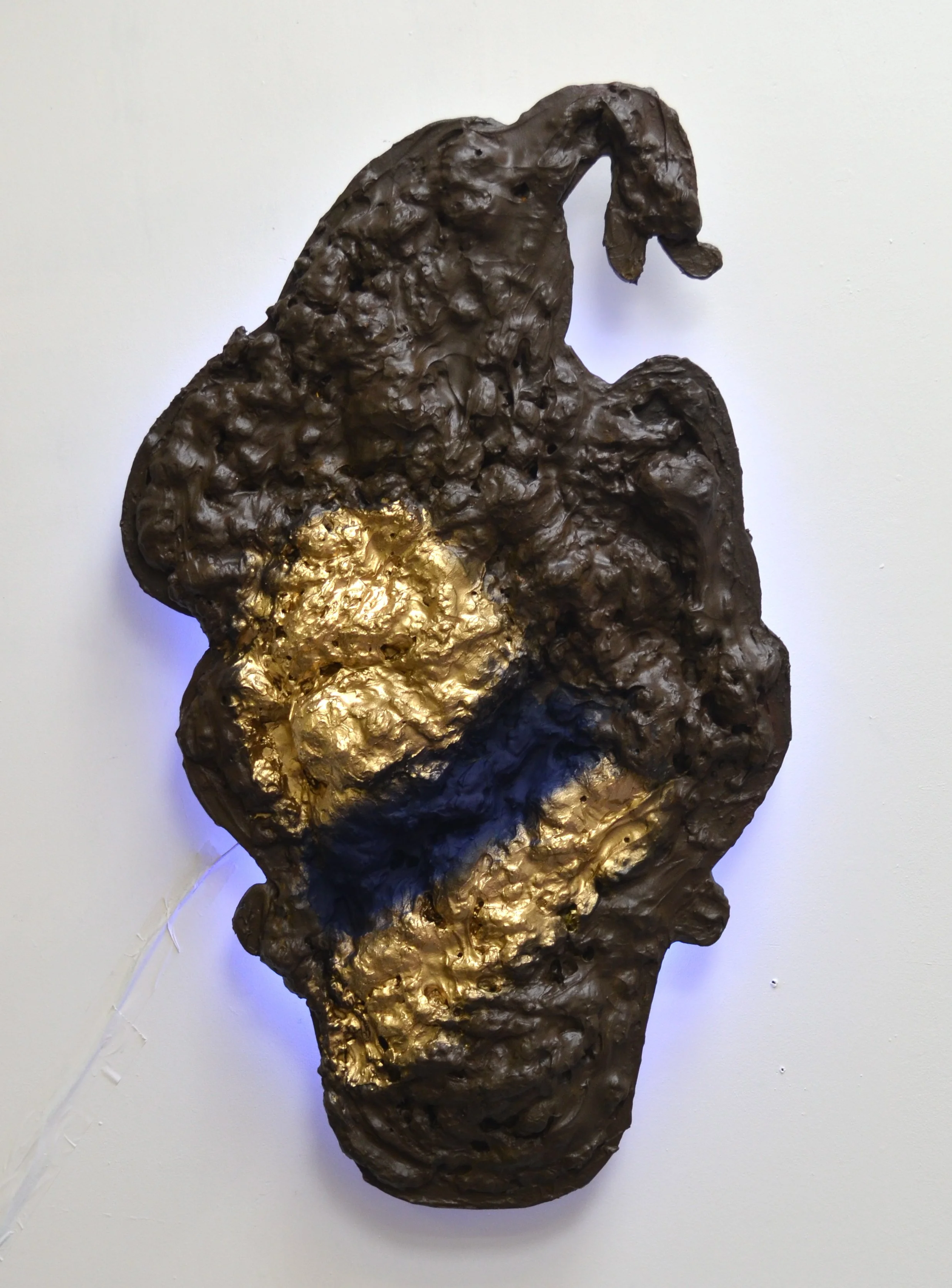 artefact D of the moment of annihilation - 110cmx65cm - acrylic, foam and LED light on wood - 2016