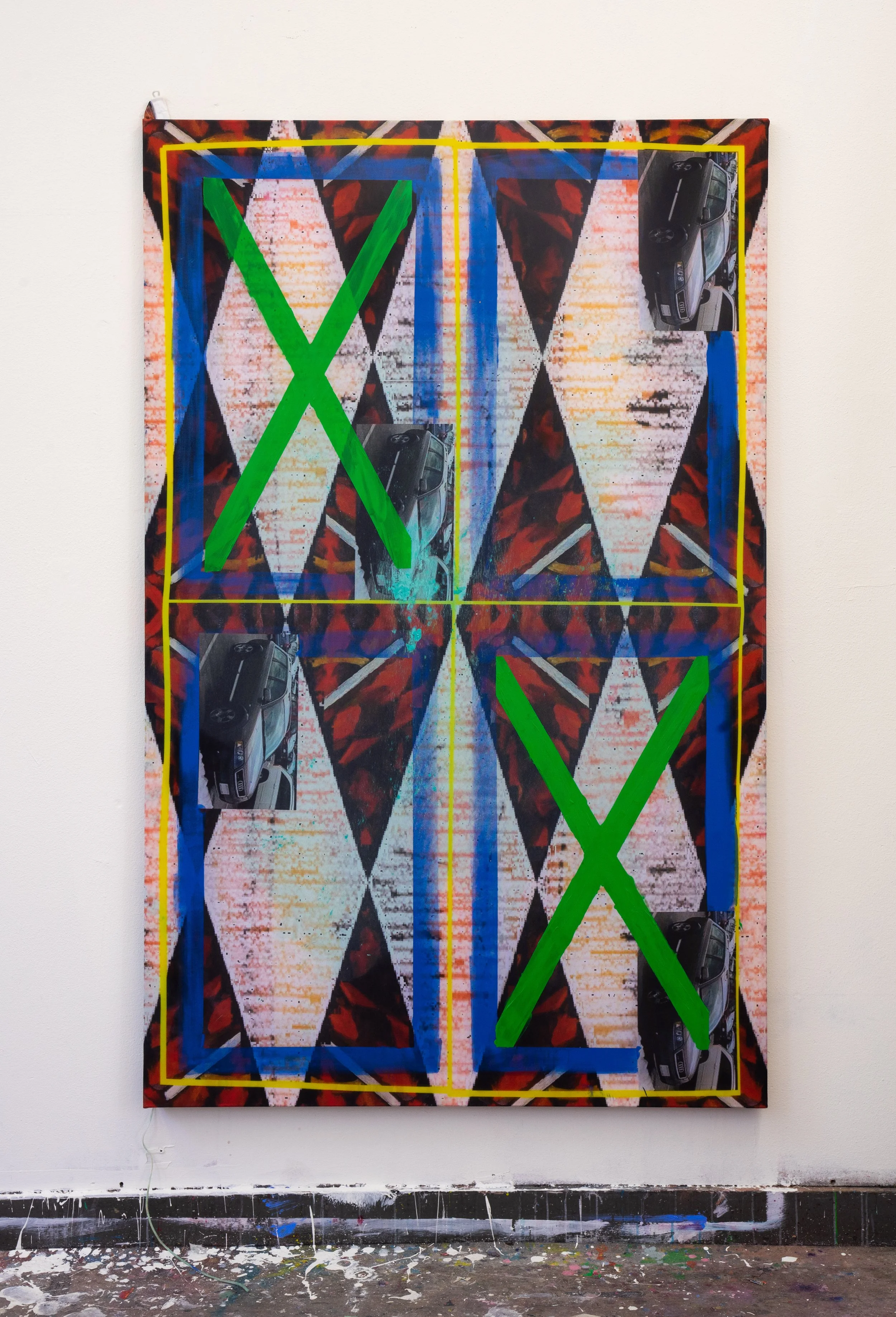 Unemployment isn't working - 170cmx 120cm - acrylic paint on printed fabric - 2021